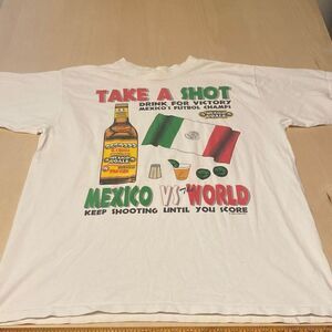 Vintage Cyrk Sport Mexico Vs The world Take a shot Tequila advertising T shirt 1